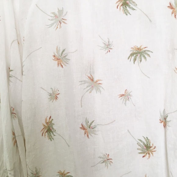 RAILS Natalie Linen Shirt White/Palm Tree M - Picture 8 of 8